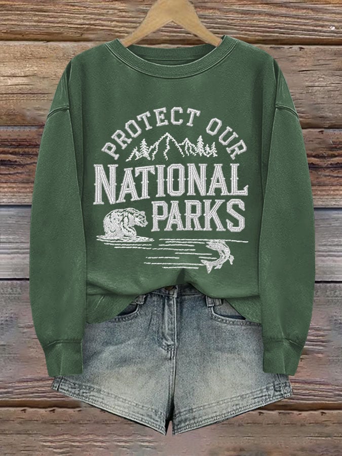 Women's Protect Our National Parks Printed Sweatshirt