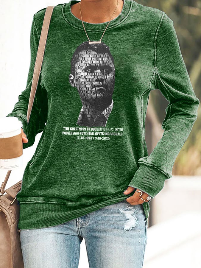 Retro The Greatness Of Our Nation Lies In The Power And Potential Of Its Individuals Print Sweatshirt