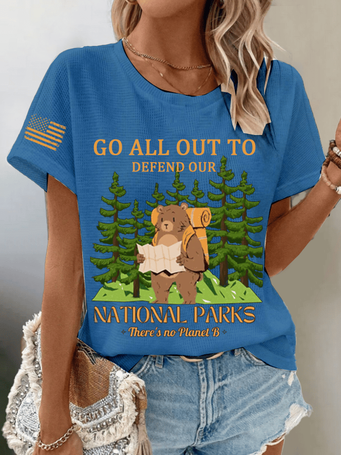 Women's Protect National Parks Waffle Crew Neck T-Shirt