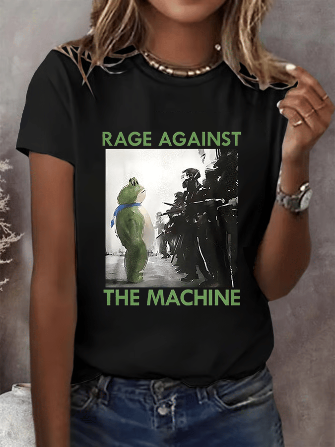 Women's Portland Frog Resist Printed Casual T-Shirt