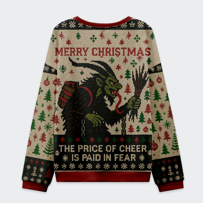 Tokyo-Tiger Krampus:The Price Of Cheer Is Paid In Fear Christmas Ugly Sweatshirt