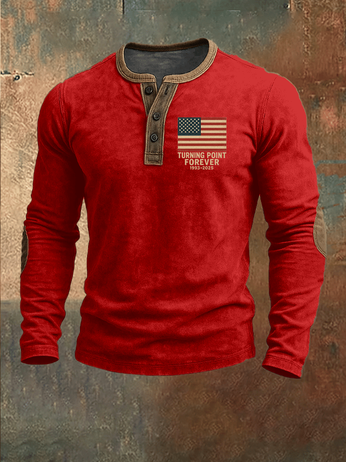 Men's Hot Spot Print Henley Top