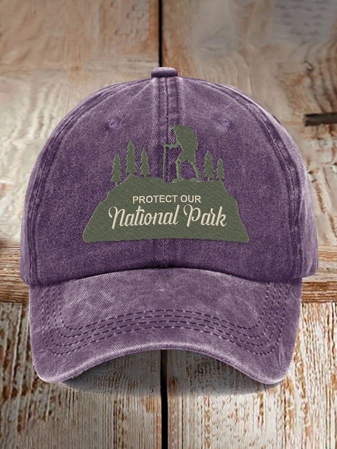 Retro Protect Our National Park Printed Baseball Cap