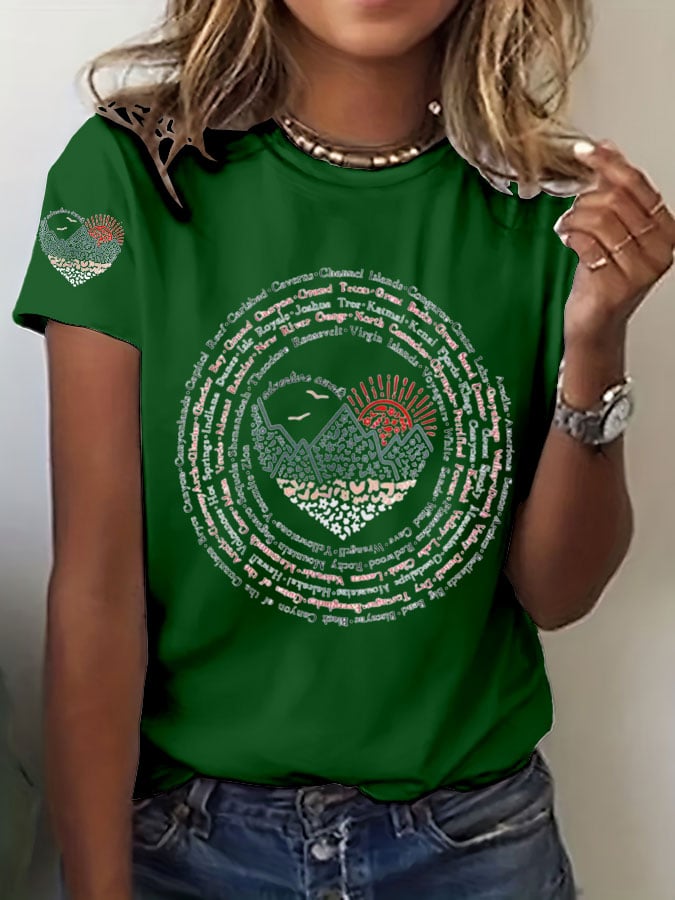 Women's 63 National Parks Printed T-Shirts