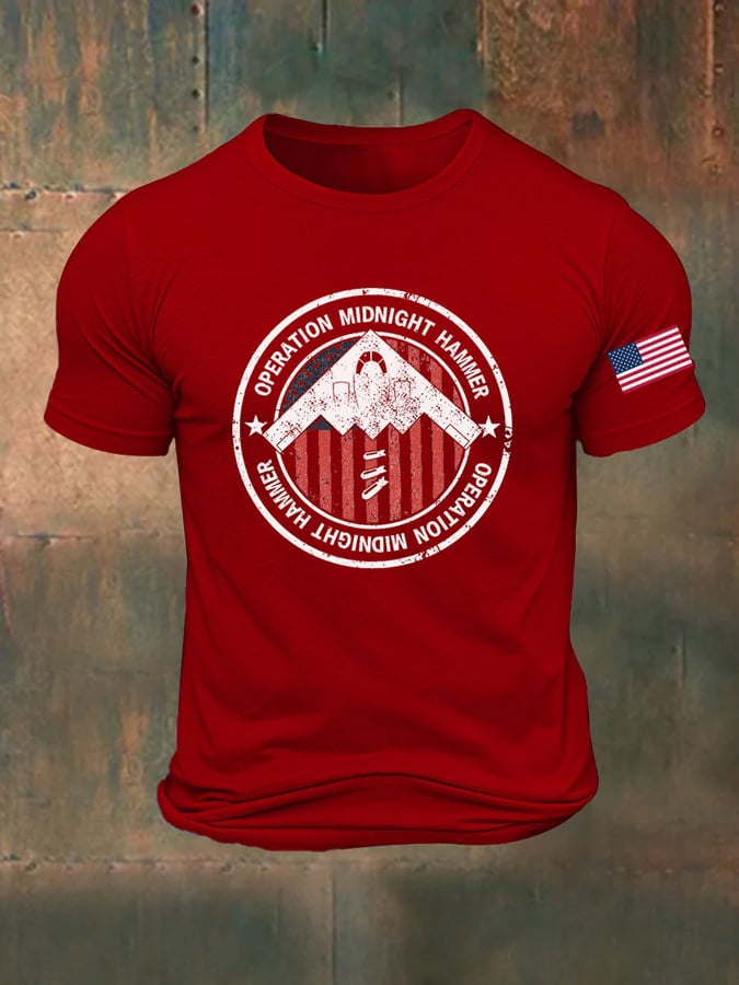 Men's Retro Midnight Hammer B-2 Spirit Print T-Shirt