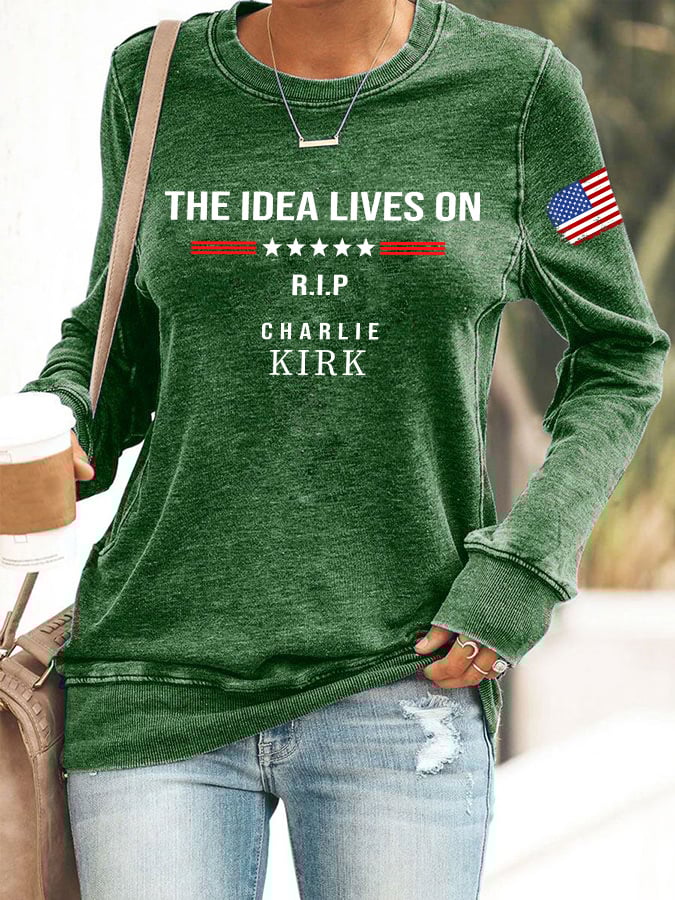 Retro The Idea Lives On Print Sweatshirt