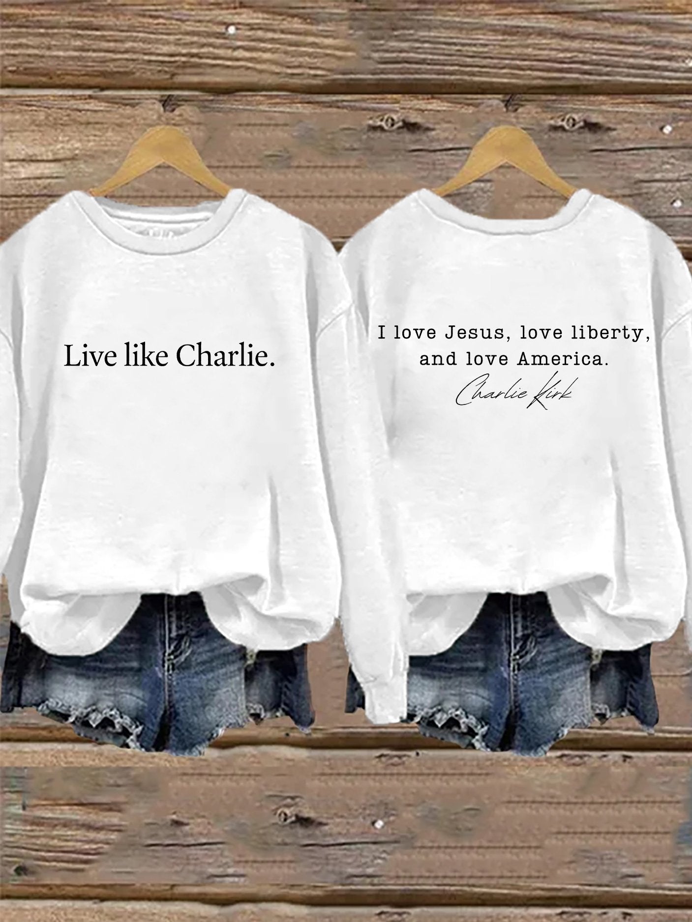Retro Live Like I Love Jesus, Love Liberty, And Love America Print Sweatshirt