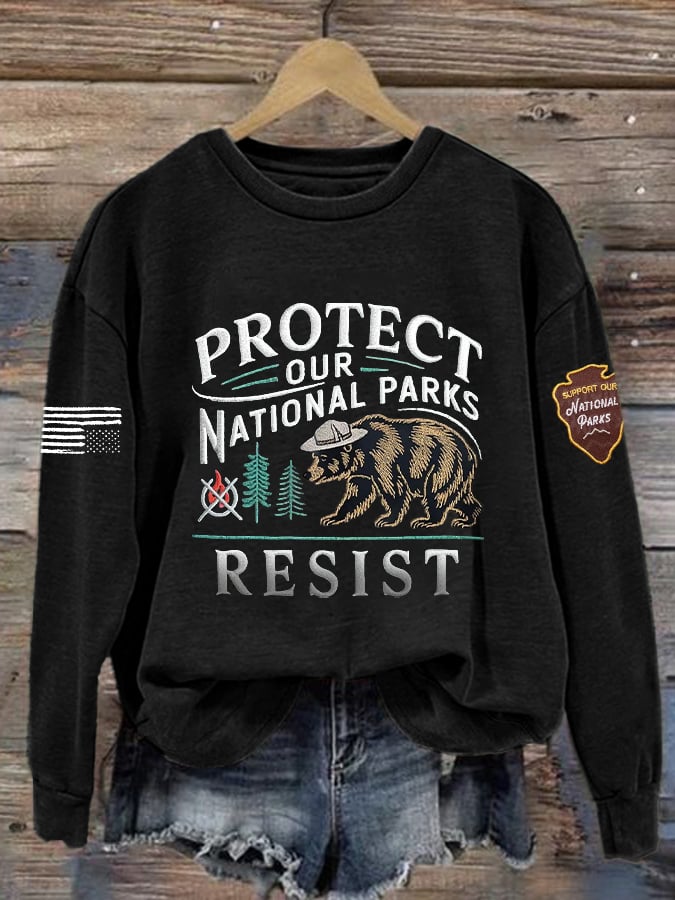 Women's Protect Our National Parks Print Sweatshirt