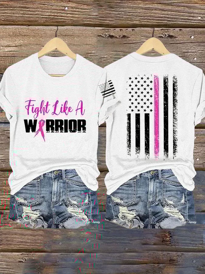 Women'S Breast Cancer Awareness Print Short Sleeve T-Shirt