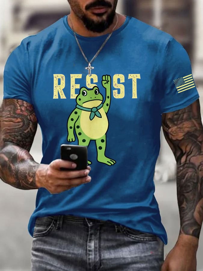 Men's FDT Portland Frog Protest Rage Against The Machine Print T-Shirt