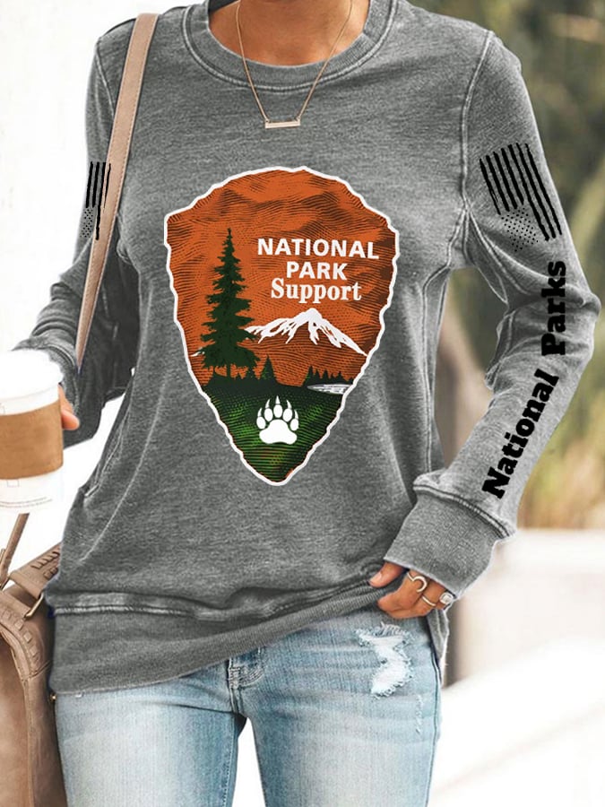 Retro Women's Protect Our National Parks Print Sweatshirt