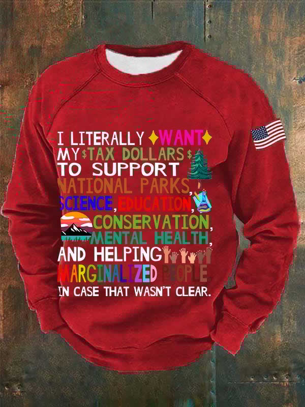 Man's Support Our National Parks Print Casual Sweatershirt