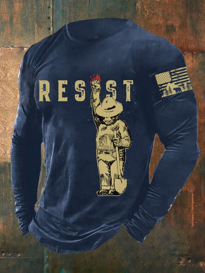 Men's Protect Our National Parks Print Long Sleeve Top