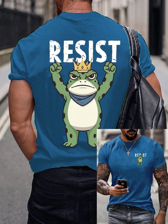 Men's Resist Frog Printed Casual T-shirt
