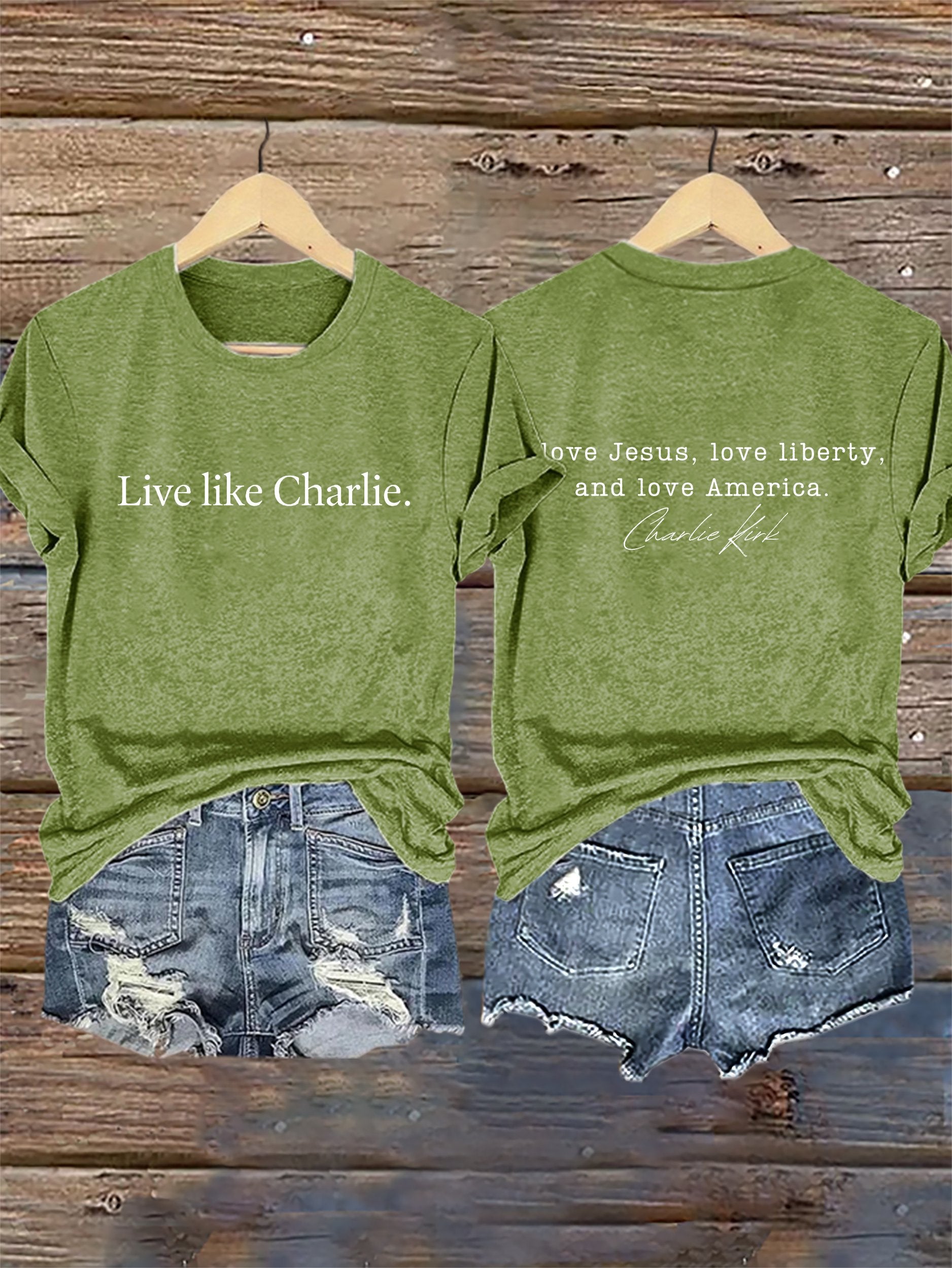 Retro Live Like I Love Jesus, Love Liberty, And Love America Print T-Shirt