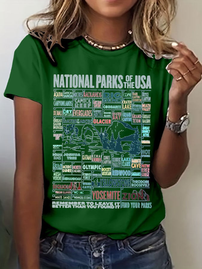 Women's 63 National Parks Printed T-Shirts