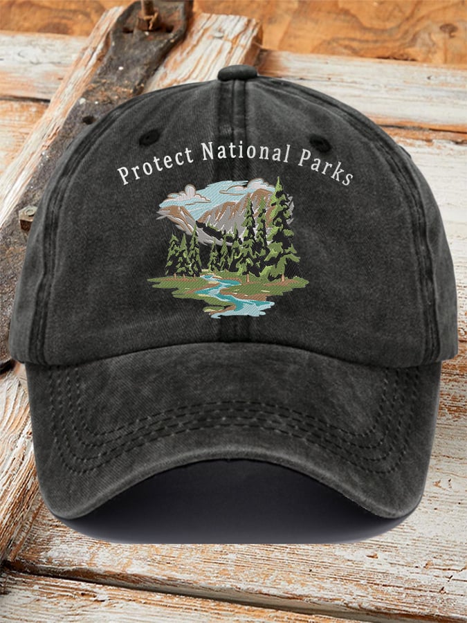 Retro Protect Our National Parks Printed Baseball Cap