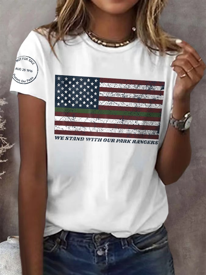 Retro We Stand With Our Park Rangers Not For Sale Protect Our Parks August 25 1916 Print T-Shirt