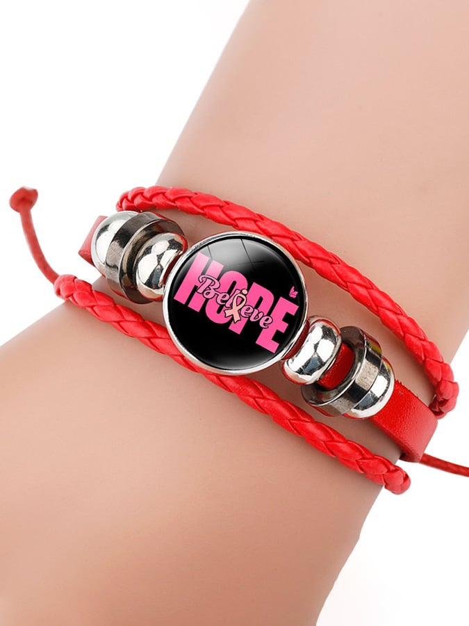 Weaving Pink Ribbon Bracelet (scalable)