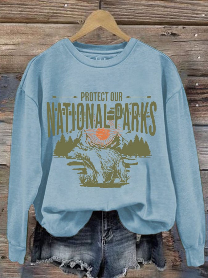 Women's Protect Our National Parks Printed Sweatshirt