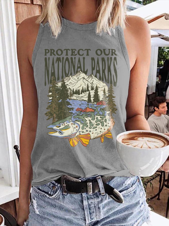 Women's Protect Our National Parks Print Tank Top
