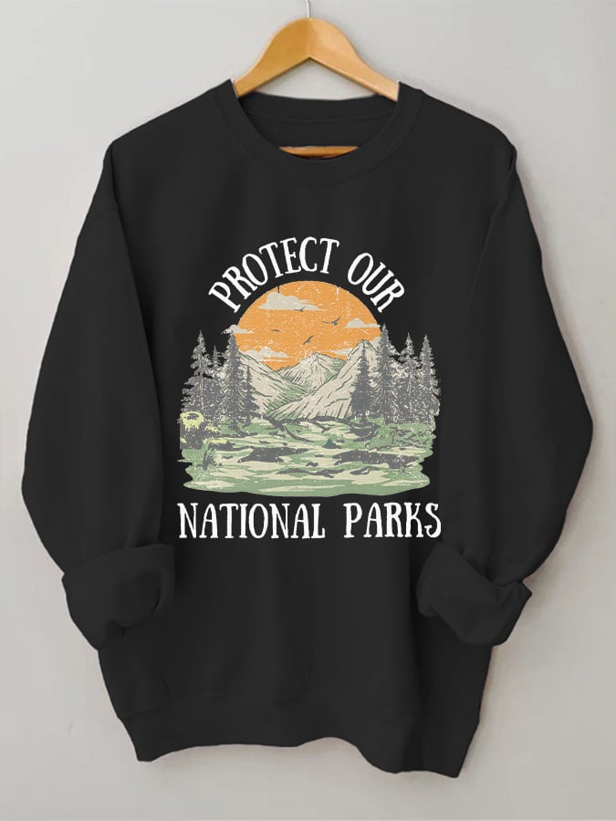 Women's Protect Our National Parks Print Cozy Sweatshirt