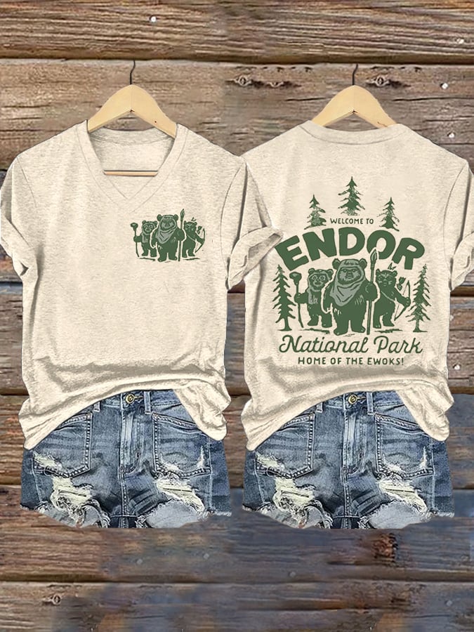 Women's National Park Print V-Neck T-Shirt