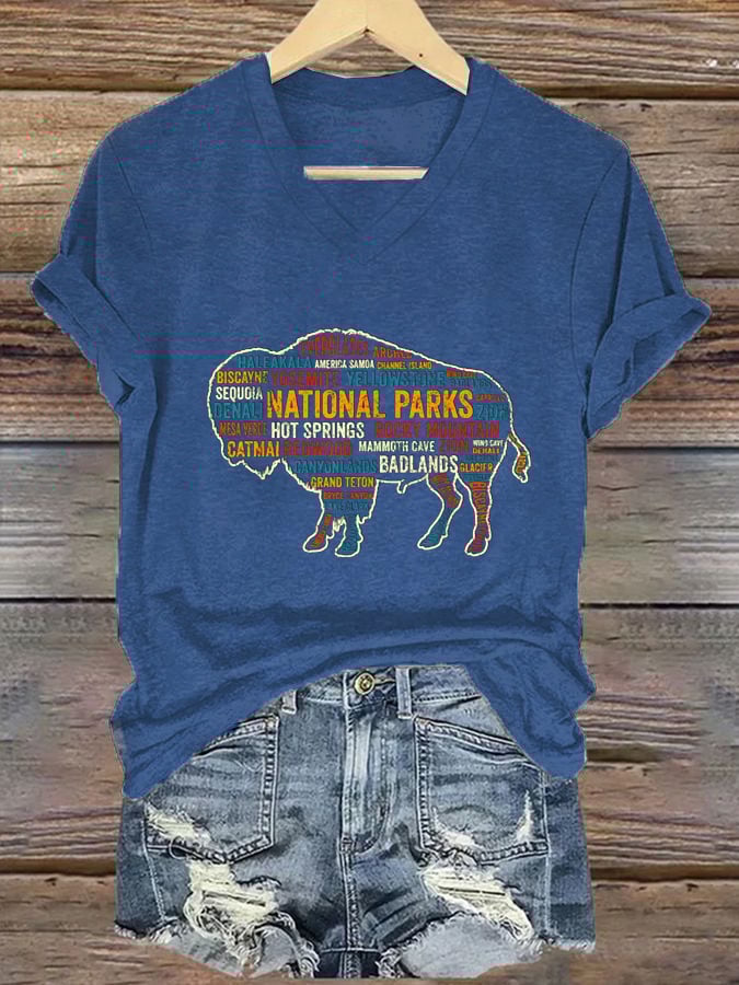 Women's 63 National Parks Explore, Protect, Preserve Print T-Shirt