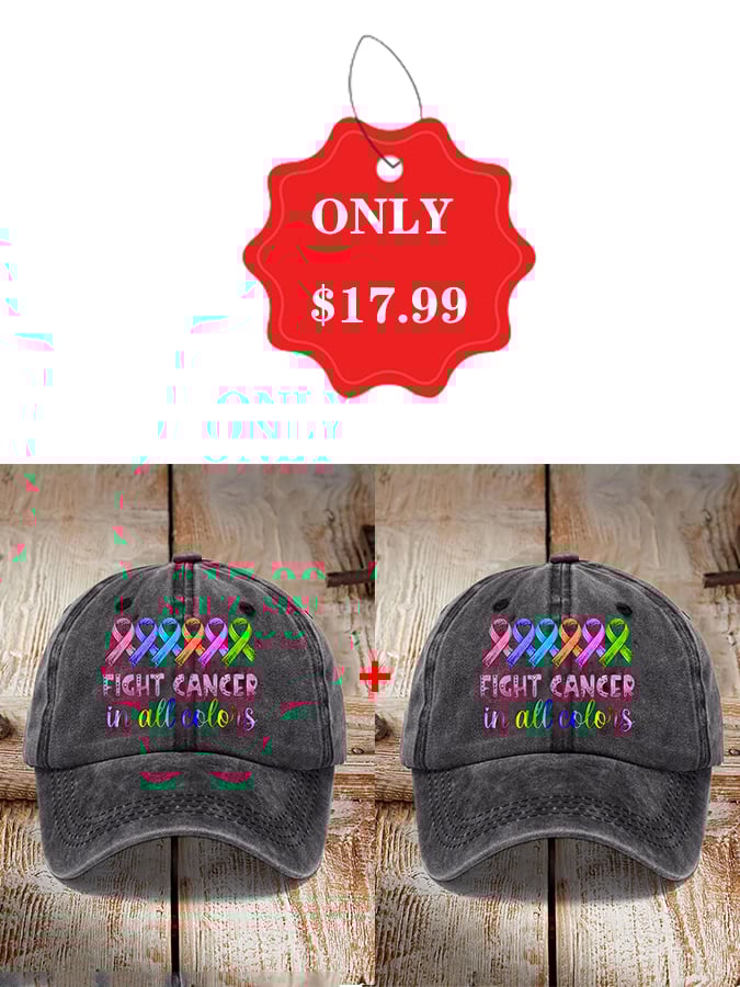 Breast Cancer Vintage Print Baseball Cap