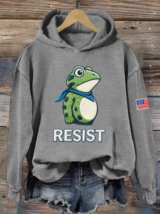 Women's Resist Frog Print Casual Sweatshirt