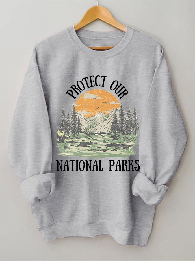 Women's Protect Our National Parks Print Cozy Sweatshirt