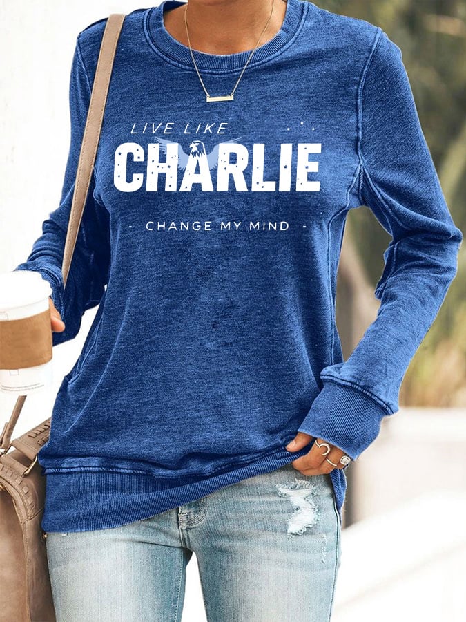 Retro Live Like Change My Mind Print Sweatshirt