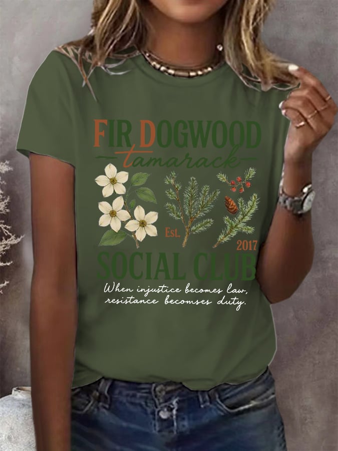 Women's Protect National Parks Print Round Neck T-Shirt