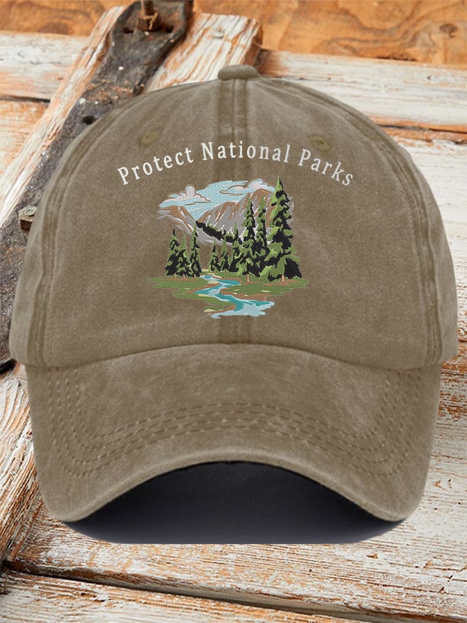 Retro Protect Our National Parks Printed Baseball Cap