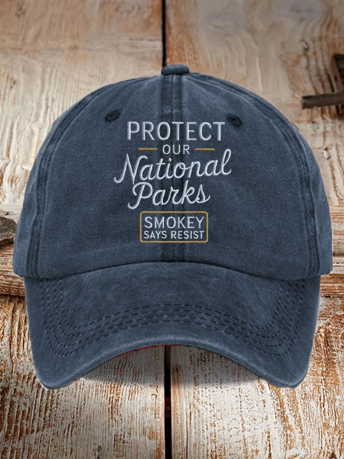 Unisex Protect Our National Parks Print Baseball Cap