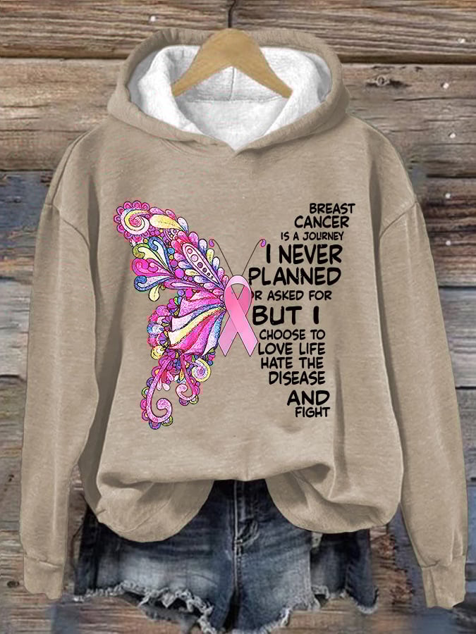 Women's Breast Cancer Print Hoodie