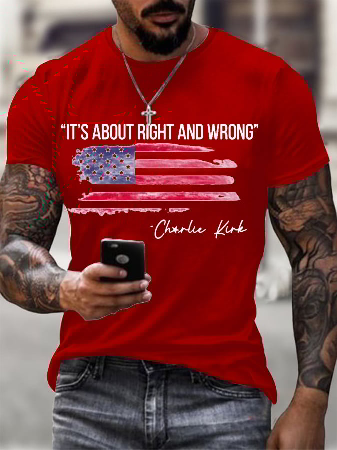 Men's It's About Right and Wrong Printed T-Shirt