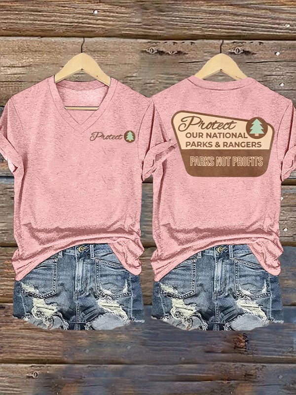 Women's Protect Our National Parks Printed Short-Sleeved T-Shirt