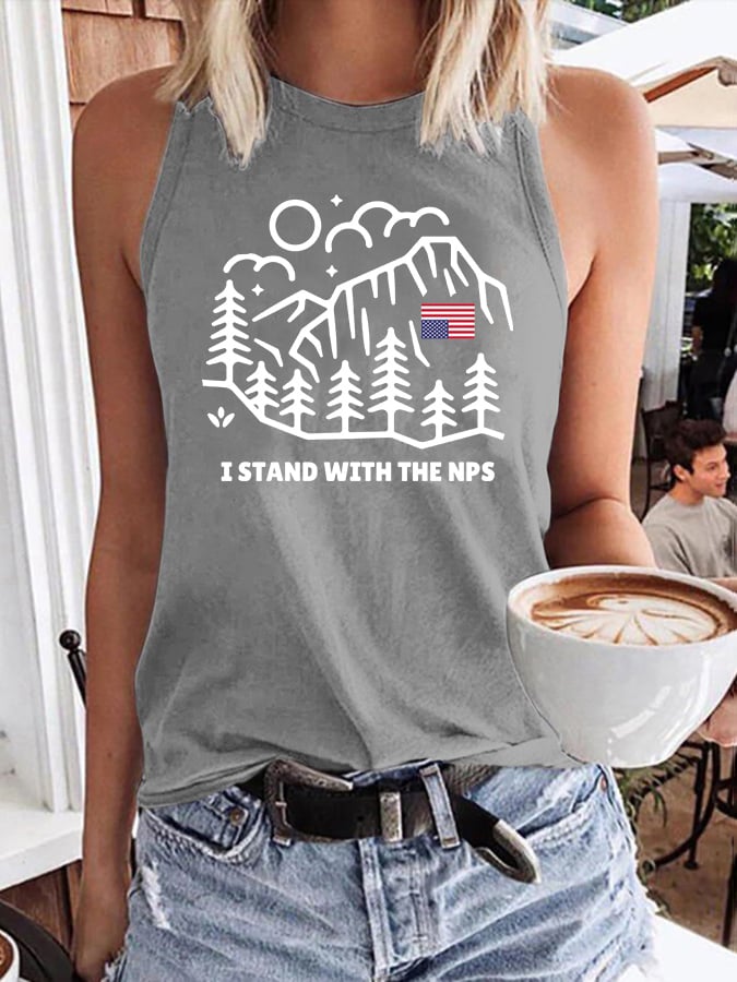 Retro I Stand With The NPS National Park Support Print Vest