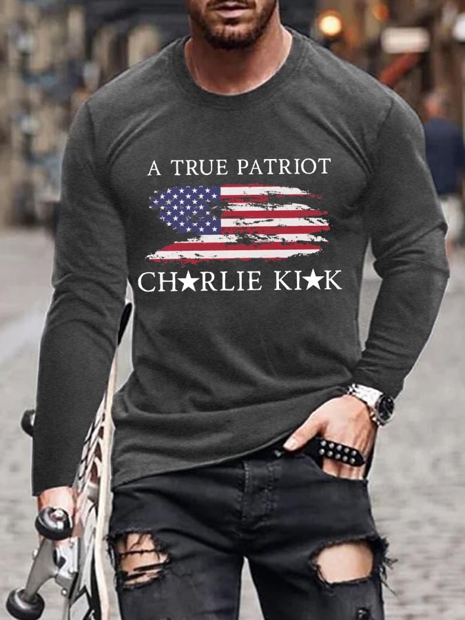 Men'S Freedom American Flag Print T-Shirt