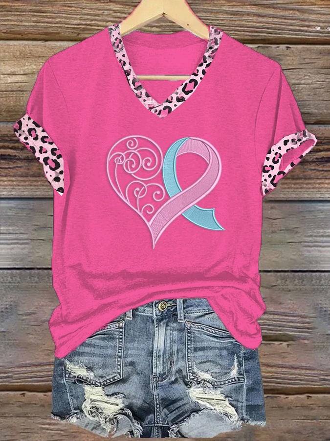 Women's Breast Cancer Awareness Printed T-Shirt