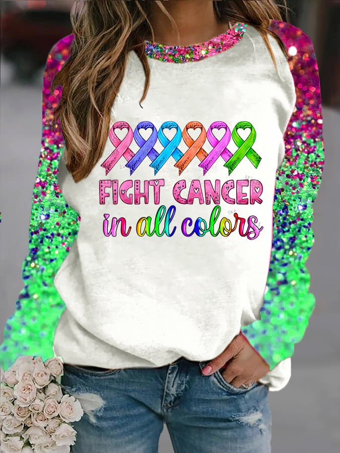 Breast Cancer Print Sweatshirt