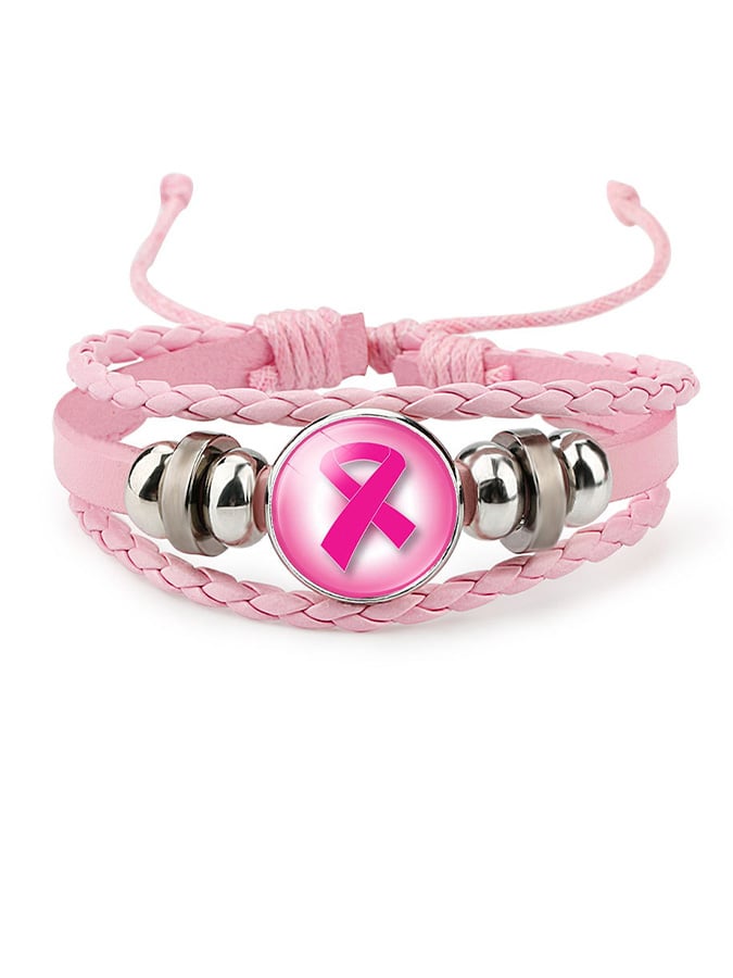 Weaving Pink Ribbon Bracelet (scalable)