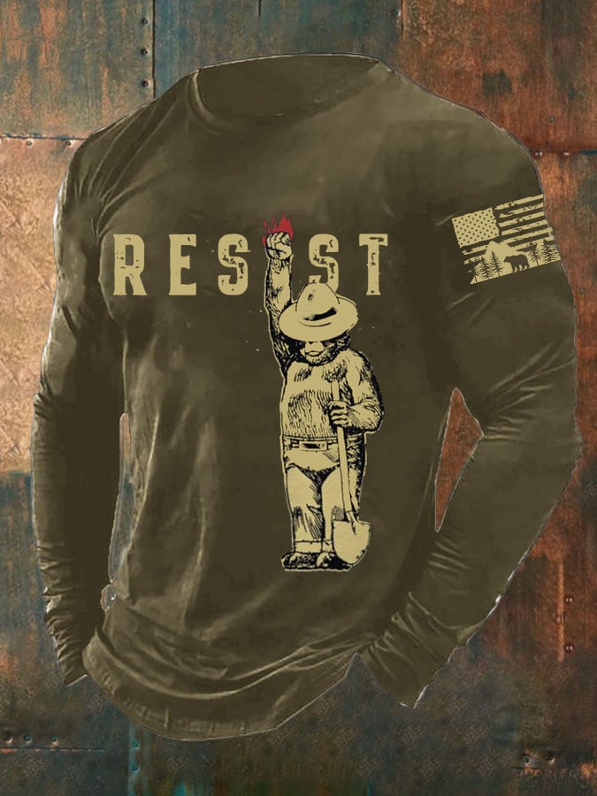 Men's Protect Our National Parks Print Long Sleeve Top