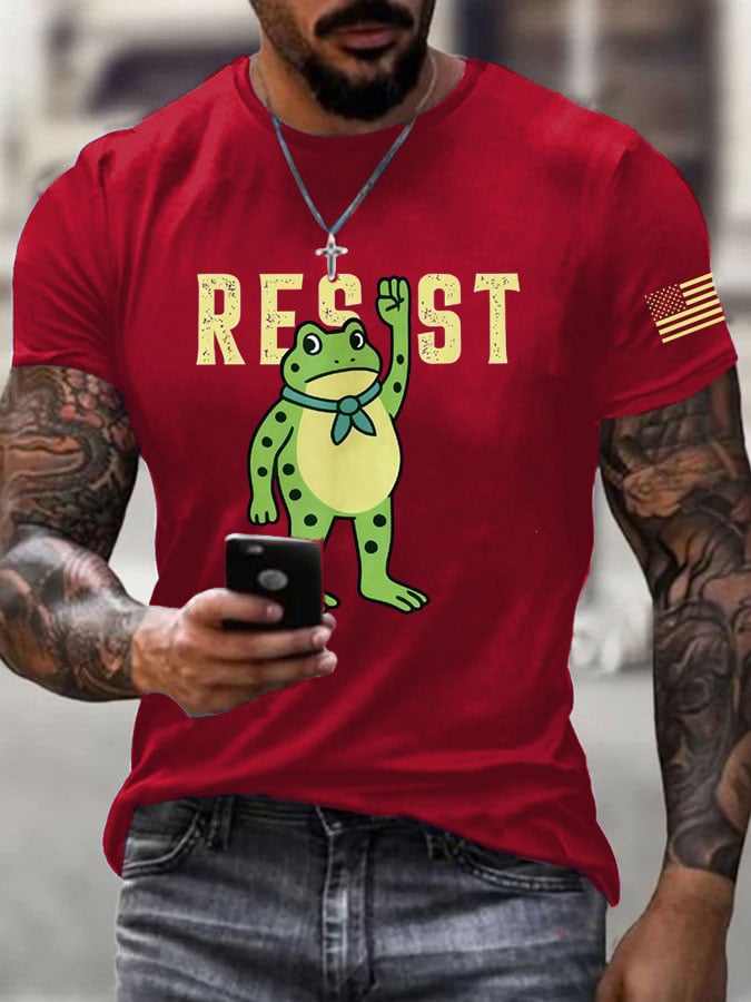 Men's FDT Portland Frog Protest Rage Against The Machine Print T-Shirt