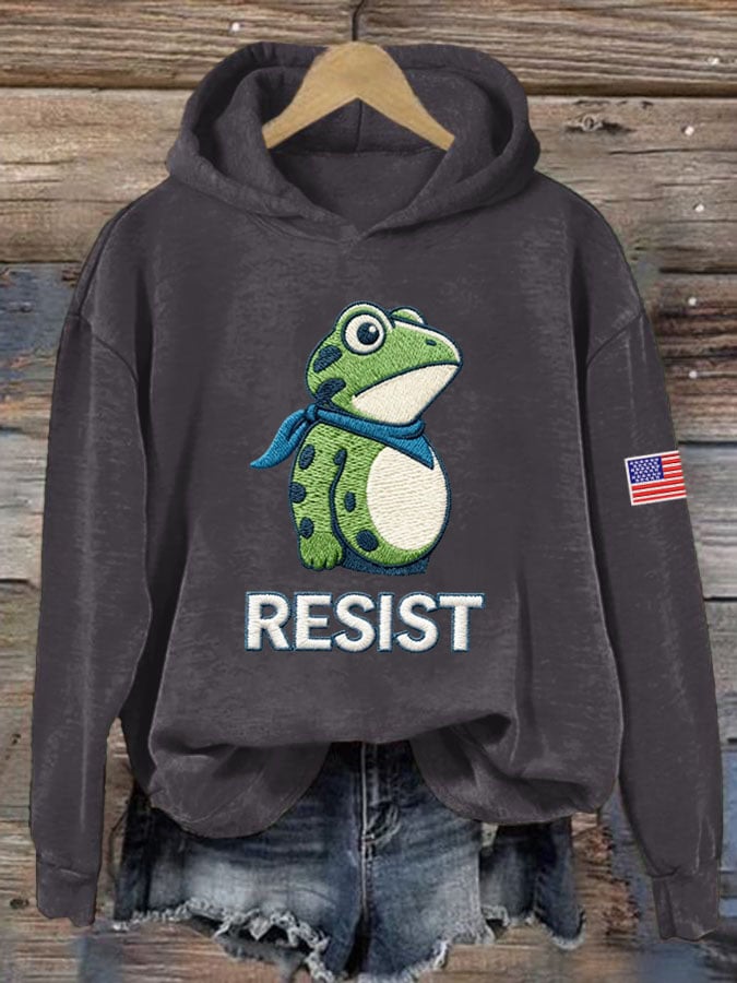 Women's Resist Frog Print Casual Sweatshirt