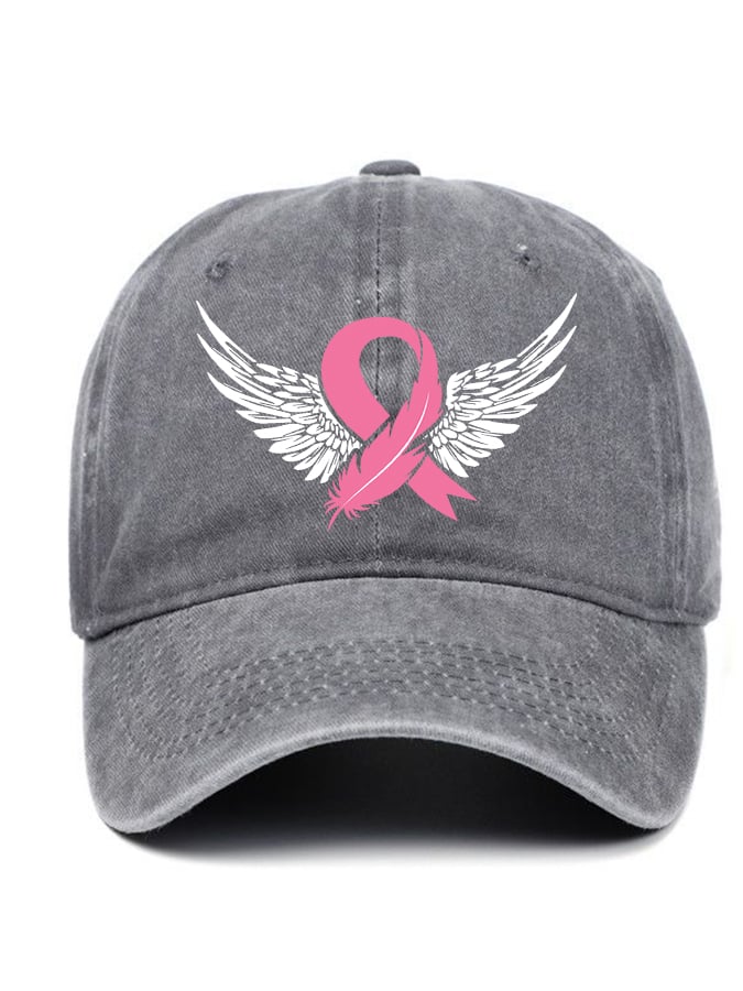 Breast Cancer Wings Print Baseball Cap