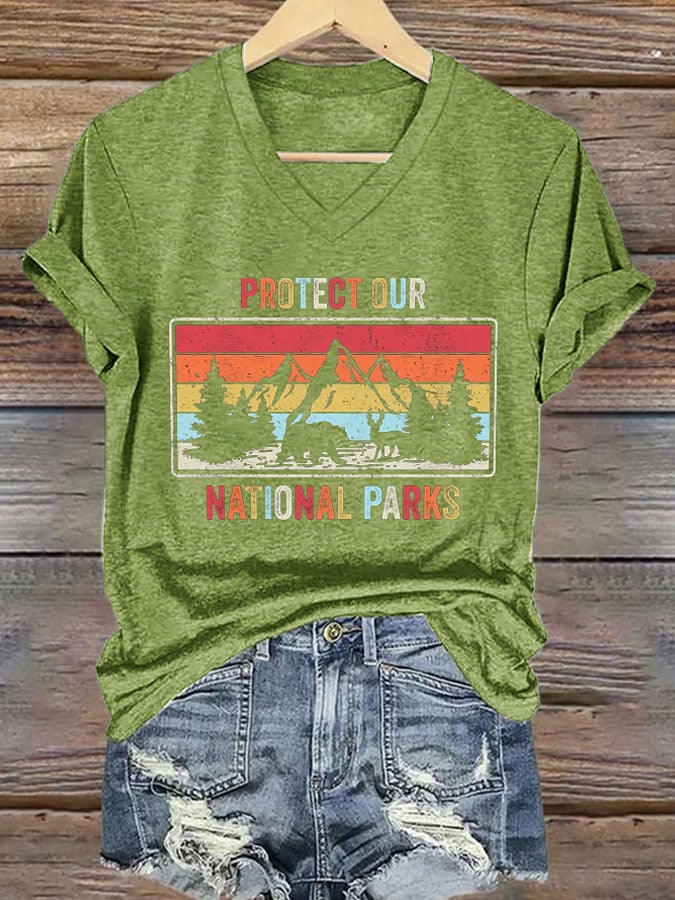 Women's Retro Protect Our National Parks Print T-Shirt