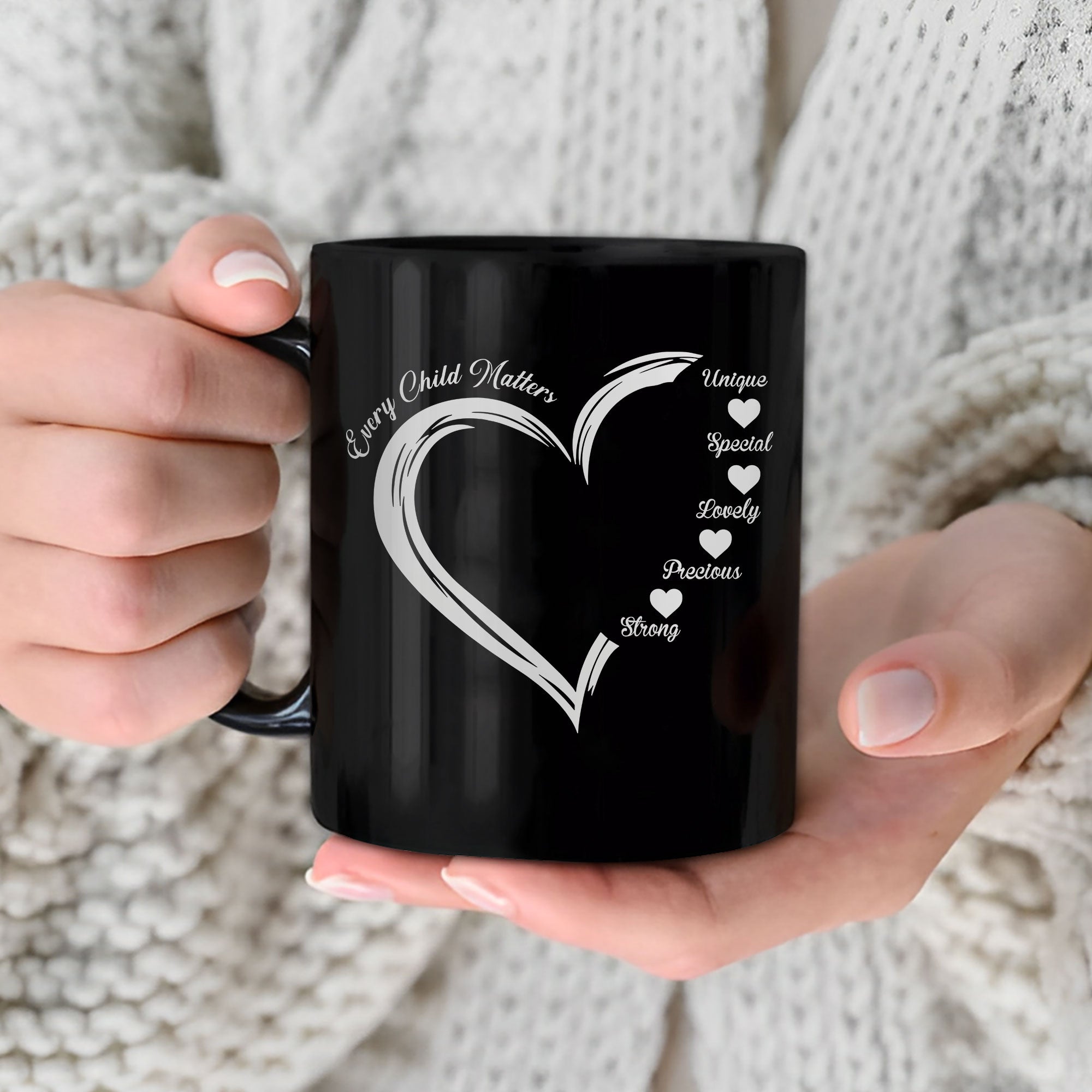 MMIW I Wear Red For My Sister - Red Hand Women Together Ceramic Coffee Mug