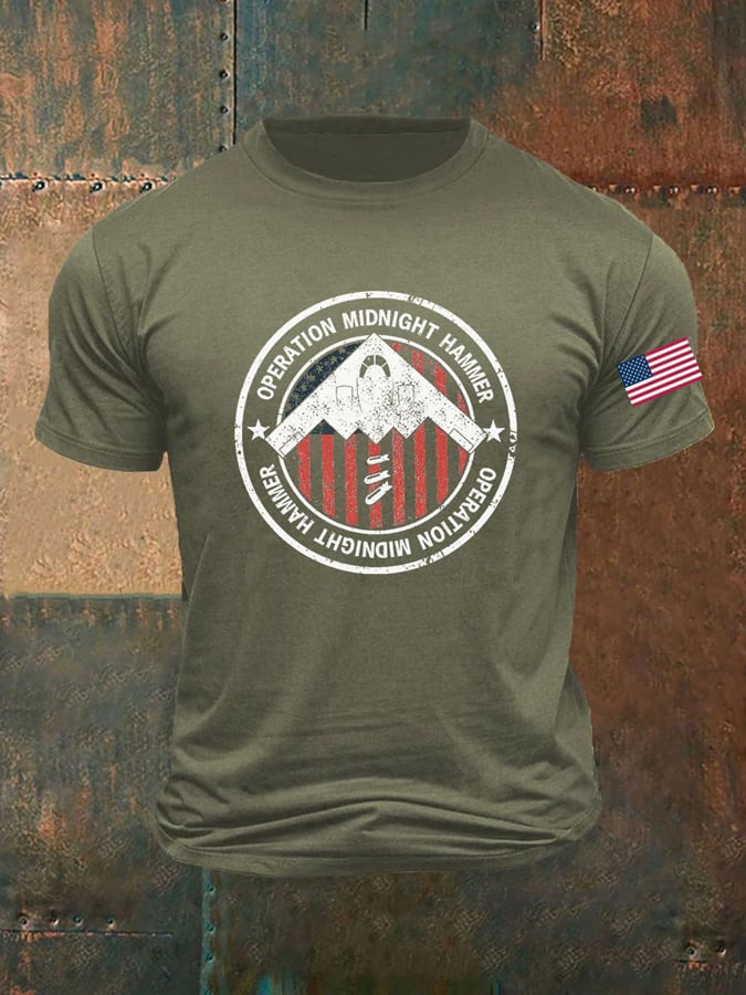 Men's Retro Midnight Hammer B-2 Spirit Print T-Shirt